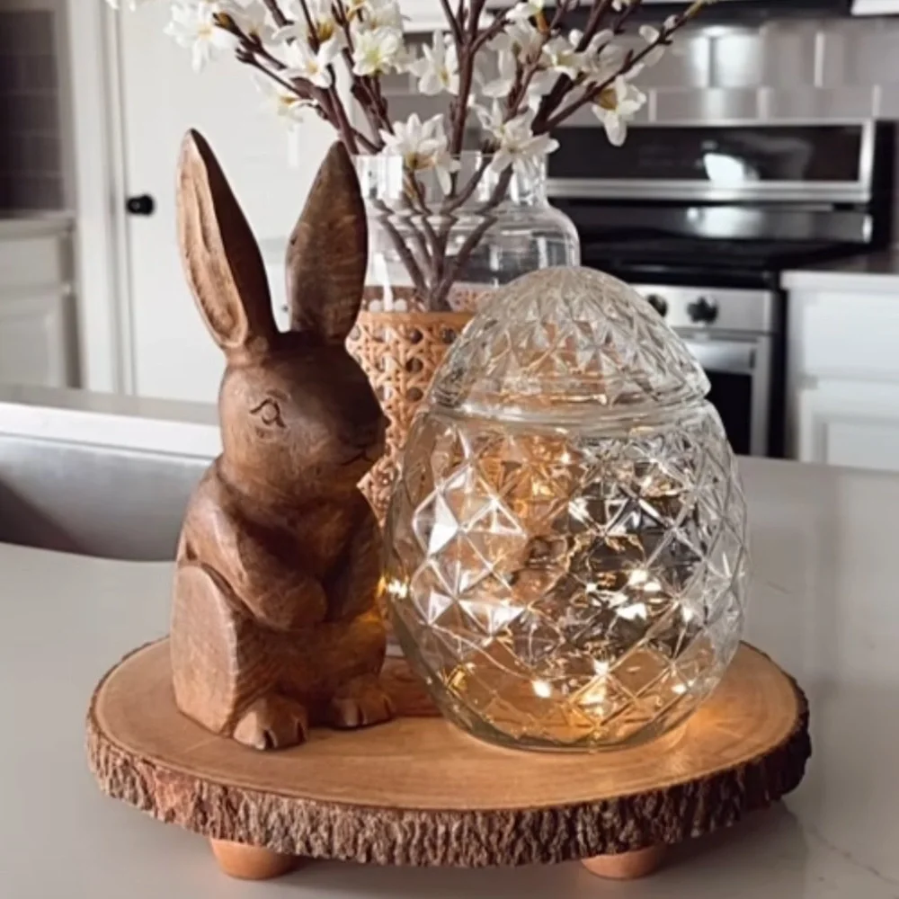 Clear Glass Easter Egg Novelty Jar 7” Target Bullseyes Playground